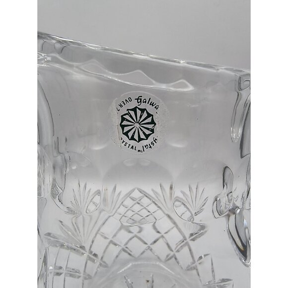 Vintage Galway Crystal Cut Glass Pitcher With Handle & Intricate Diamond Pattern - Picture 6 of 6